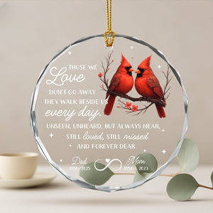 Custom Memorial Ornament, Loss Of Parents Gift, Remembrance Christmas Ornament With Cardinals, Memorial Day,Mom Loss Ornament,Loss of Father