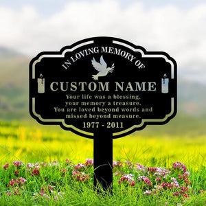 Custom Memorial Metal Sign, Personalized Remembrance Sign, Outdoor Grave Marker Plaque, In Loving Memory Metal Sign, Remembrance Stake