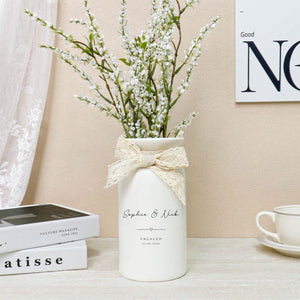 Personalised Engaged Ceramic Vase,New Engaged Couple Gift,Custom Wedding Vase,Gift for Newlyweds,Engagement Gift,Mr & Mrs Gifts For Couple