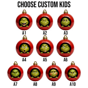 Custom Green Monster Family Ornament, Gift From For Kids From Grandma, Personalized Gifts For Family, Christmas Ornament, Custom Ornament