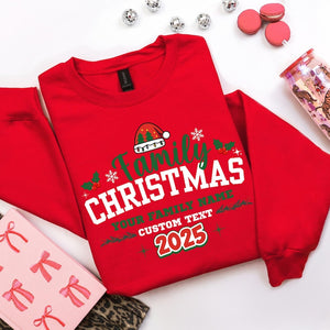Custom Family Christmas Shirt 2025 | Personalized Matching Holiday Tees With Name | Cute Xmas Outfit Idea For Family & Friends