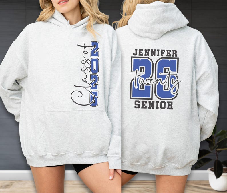 Senior Hoodie, Custom Name Class Of 2026 Sweatshirt, Graduation Gift For Her, Senior Name Sweat, Personalized High School Top