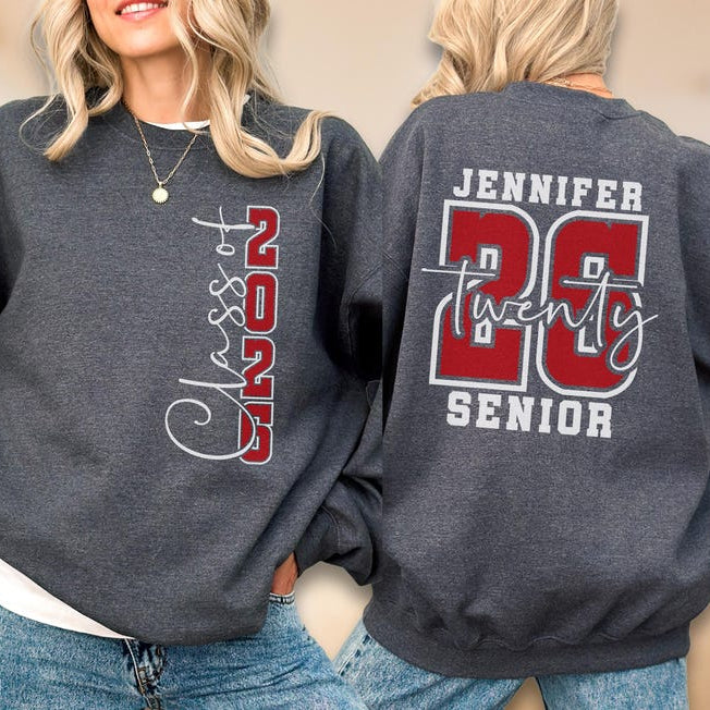Senior Hoodie, Custom Name Class Of 2026 Sweatshirt, Graduation Gift For Her, Senior Name Sweat, Personalized High School Top