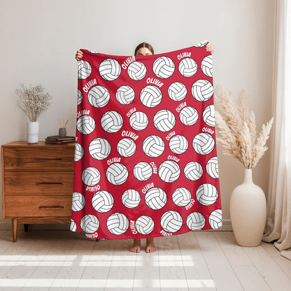 Personalized Volleyball Blanket: Custom Team blanket ,Minky or Sherpa Fleece