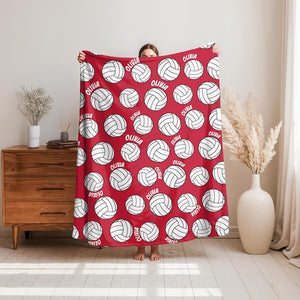 Personalized Volleyball Blanket: Custom Team blanket ,Minky or Sherpa Fleece