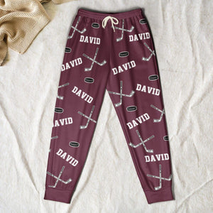 Hockey Custom Name - Personalized Sweatpants, Hockey Player Gift