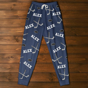 Hockey Custom Name - Personalized Sweatpants, Hockey Player Gift