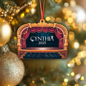 Personalized Theater Ornament, Actor Actress Performer Christmas gift, Broadway Ornament Theater Marquee