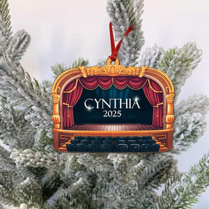 Personalized Theater Ornament, Actor Actress Performer Christmas gift, Broadway Ornament Theater Marquee