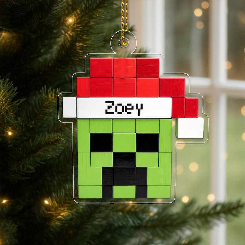 Personalized Santa Creeper Ornament, Custom Holiday Gift, Funny Christmas Decoration, Unique Christmas Ornament, Custom Gift for Holiday