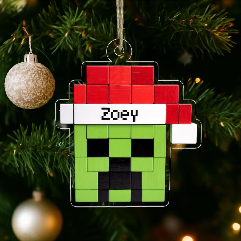 Personalized Santa Creeper Ornament, Custom Holiday Gift, Funny Christmas Decoration, Unique Christmas Ornament, Custom Gift for Holiday