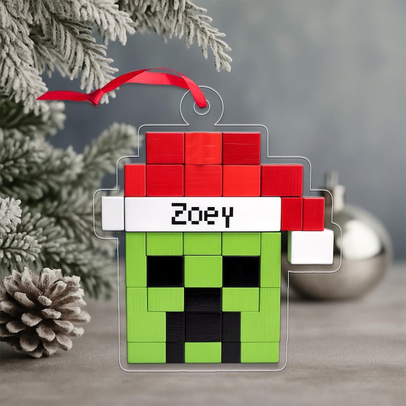 Personalized Santa Creeper Ornament, Custom Holiday Gift, Funny Christmas Decoration, Unique Christmas Ornament, Custom Gift for Holiday