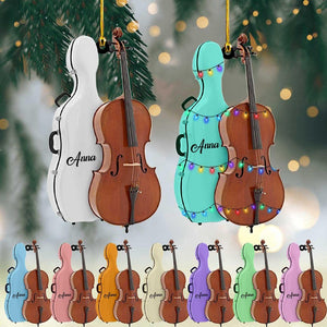 Personalized Cello Instrument 2D Flat Ornament, Cello Player Gift, Cello Musical Keepsake Xmas Ornament, Christmas Gift