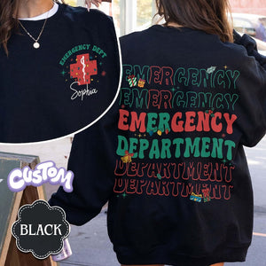 ER Nurse Christmas Sweatshirt: Emergency Department Holiday Tee