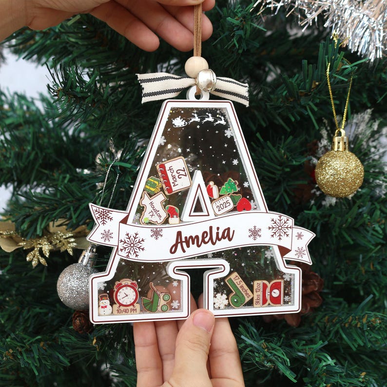 Personalized Baby's First Christmas Ornament: Acrylic Keepsake Gift