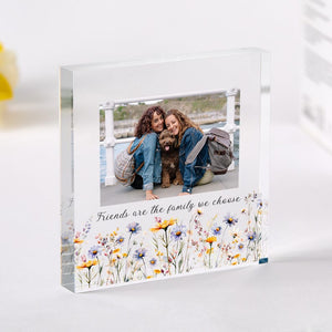 Gift for Nanny Personalised Acrylic Photo Plaque Floral Frame Birthday Mother's Day or Christmas Keepsake