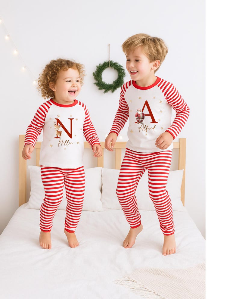 Matching Santa Pyjamas Family Christmas PJs Santa Claus Matching Pyjamas for Kids & Adults Holiday Xmas Eve Outfits