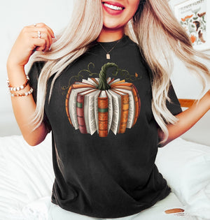 Fall Book Pumpkin Halloween Shirt, Halloween Book Lover Shirt, Fall Bookish Shirt, Pumpkin Book Shirt, Pumpkin Sweater, Fall Shirt, spooky t