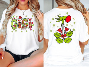 Custom Gigi With Kids Name Christmas Gigi Shirt, Christmas Gigi Sweatshirt,Personalized Xmas Shirt Two Side Gigi Shirt,Christmas Hoodie Gigi