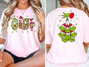 Custom Gigi With Kids Name Christmas Gigi Shirt, Christmas Gigi Sweatshirt,Personalized Xmas Shirt Two Side Gigi Shirt,Christmas Hoodie Gigi