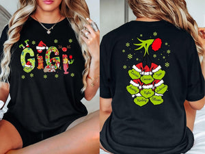 Custom Gigi With Kids Name Christmas Gigi Shirt, Christmas Gigi Sweatshirt,Personalized Xmas Shirt Two Side Gigi Shirt,Christmas Hoodie Gigi