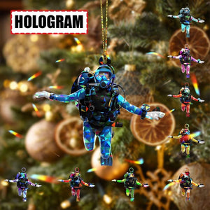 Ornament Acrylic Personalized Scuba Diver Ornament Christmas Tree Decoration with Custom Name, Diving Gear Suit Keepsake for Ocean Lovers