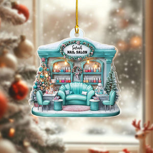 Personalized Nail Salon Ornament, Nail Polish Christmas Ornament, Gifts for Nail Technician, Beauty Ornaments for Women, Nail Tech Gifts, TT