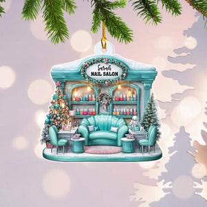 Personalized Nail Salon Ornament, Nail Polish Christmas Ornament, Gifts for Nail Technician, Beauty Ornaments for Women, Nail Tech Gifts, TT