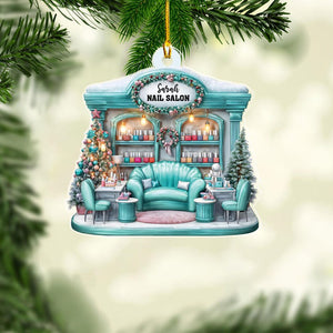 Personalized Nail Salon Ornament, Nail Polish Christmas Ornament, Gifts for Nail Technician, Beauty Ornaments for Women, Nail Tech Gifts, TT