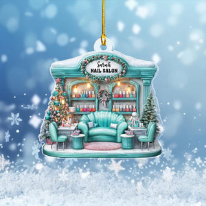 Personalized Nail Salon Ornament, Nail Polish Christmas Ornament, Gifts for Nail Technician, Beauty Ornaments for Women, Nail Tech Gifts, TT