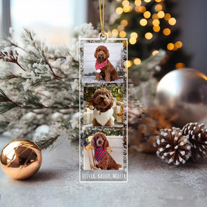 Personalized Photo Strip Ornament, Custom Family Photo Christmas Ornament, Besties Xmas Gift, Pet 1st Christmas Keepsake, Picture Keepsake