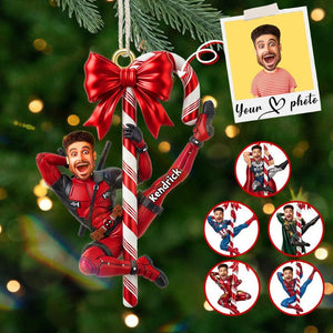 Custom Photo Funny Hero Ornament - Personalized Gifts For Christmas, Custom Funny Christmas Photo Ornament, Christmas Ornament