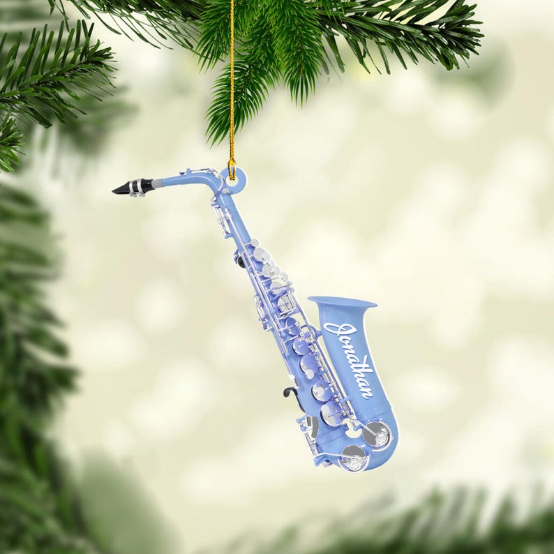 Personalized Saxophone Ornament 2D, Saxophone Christmas Ornament , Saxophone Player, Saxophone Gifts, Music Ornament, Xmas 2025