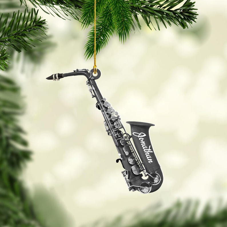 Personalized Saxophone Ornament 2D, Saxophone Christmas Ornament , Saxophone Player, Saxophone Gifts, Music Ornament, Xmas 2025