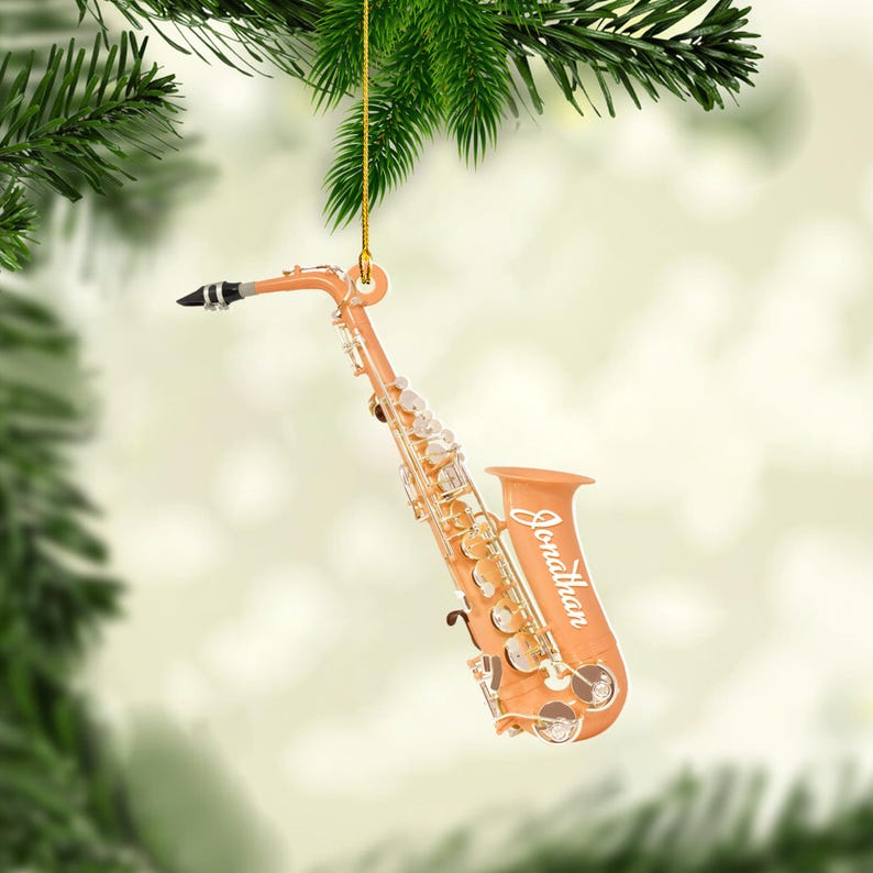 Personalized Saxophone Ornament 2D, Saxophone Christmas Ornament , Saxophone Player, Saxophone Gifts, Music Ornament, Xmas 2025