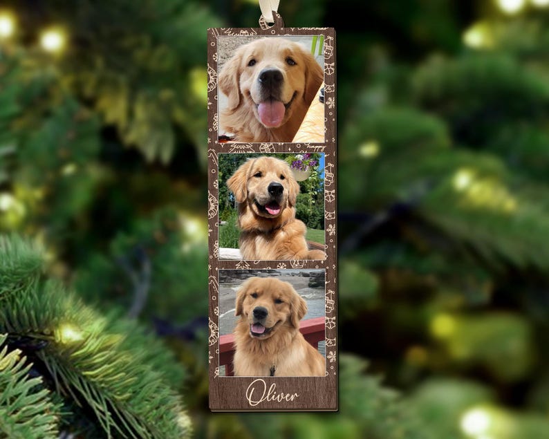 Custom Photo Strip Christmas Ornament: Personalized Family Keepsake Custom Family Photo Christmas Ornament, Besties Xmas Gift, Pet 1st Christmas Keepsake, Picture Keepsake