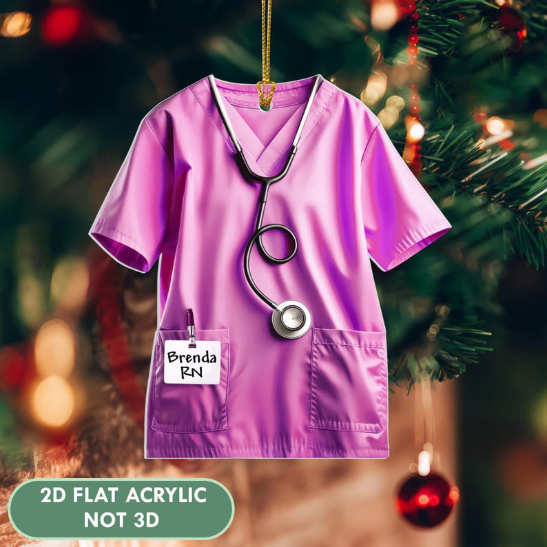 Scrubs Nurse Ornament, Nurse Ornament, Doctor Ornament, RN Student Gifts, New Nurse Gift, Gift for Nurse, Healthcare Worker, Medical Student