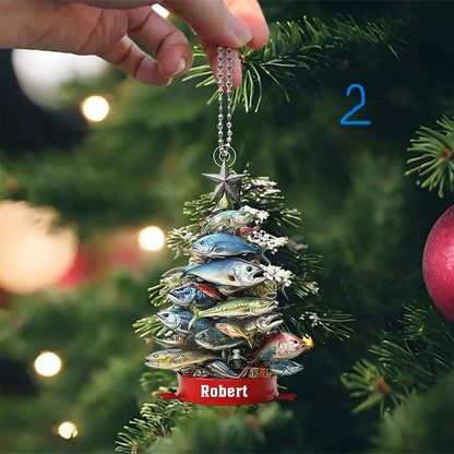 Personalized Fishing Christmas Ornament: Acrylic Keepsake Gift
