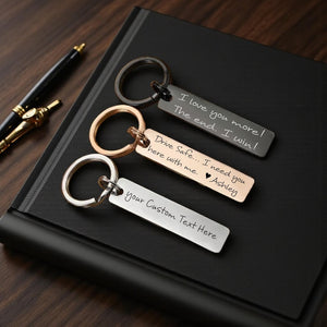 Drive Safe keychain, Customizable Rectangle Anniversary gift, Personalized Anniversary Gift for Him, Boyfriend Gift, Custom Husband Gift