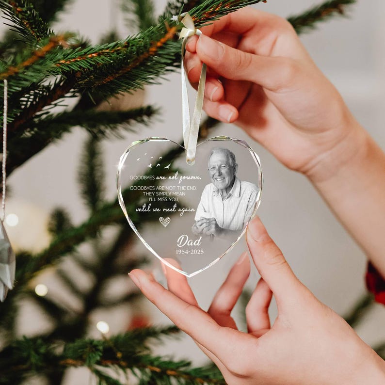 Dad Memorial Christmas Ornament: Glass Remembrance Keepsake