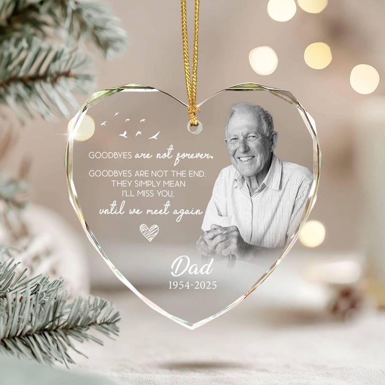 Dad Memorial Christmas Ornament: Glass Remembrance Keepsake