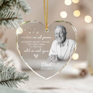 Dad Memorial Christmas Ornament: Glass Remembrance Keepsake