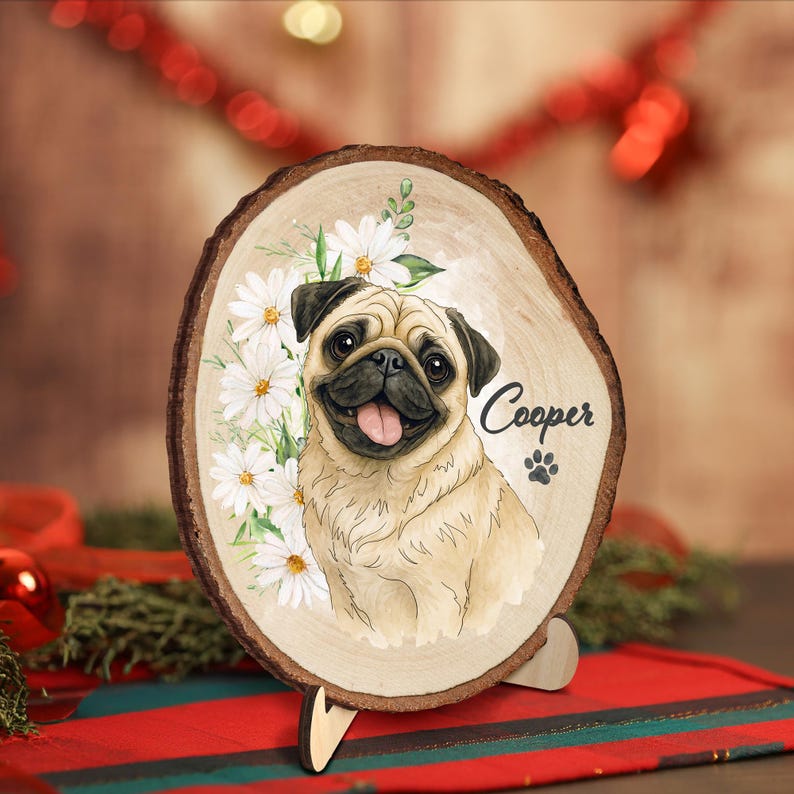 Dog Portrait Wooden Hanging, Custom Pet Portrait Dog Memorial Gift, Cat Photo Wall Art, Pet Loss Sympathy Gift, Pet Loss Gift