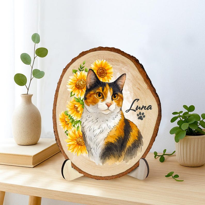 Dog Portrait Wooden Hanging, Custom Pet Portrait Dog Memorial Gift, Cat Photo Wall Art, Pet Loss Sympathy Gift, Pet Loss Gift