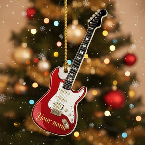 Custom Guitar Christmas Ornament 2025, Christmas Guitar Player Ornament, Gift for Guitar Players, Guitar Player Gift, Gift For Guitar Lovers