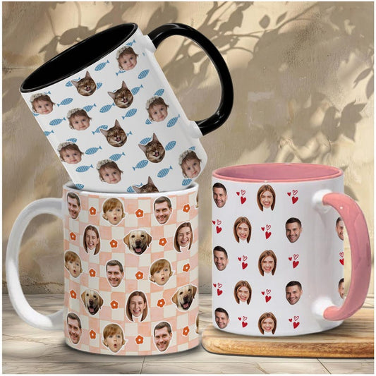 Custom Photo Mug with Faces for Family Friend Couple Pet Lovers, Personalized Cup with Photo, Custom Mug Photo, Custom Coffee Cup