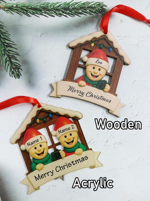 Custom Text Christmas Decorations, Personalized Christmas Tree Decorations, Customizable 1-4 Names Ornaments, Home Decor, Christmas, Family