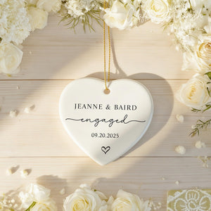 Personalized Engagement Ornament, Newlywed Gift Engaged Ornament, Custom Wedding/Engagement Location Ornament, Engagement Ornaments Gift