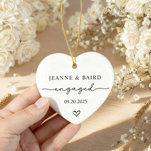 Personalized Engagement Ornament, Newlywed Gift Engaged Ornament, Custom Wedding/Engagement Location Ornament, Engagement Ornaments Gift