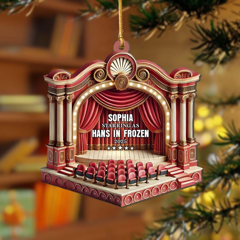 Personalized Theater Performance 2D FLAT Ornament, Musical Play Stage Keepsake Ornament, Actor Actress Performer Gift, Gift for Daughter